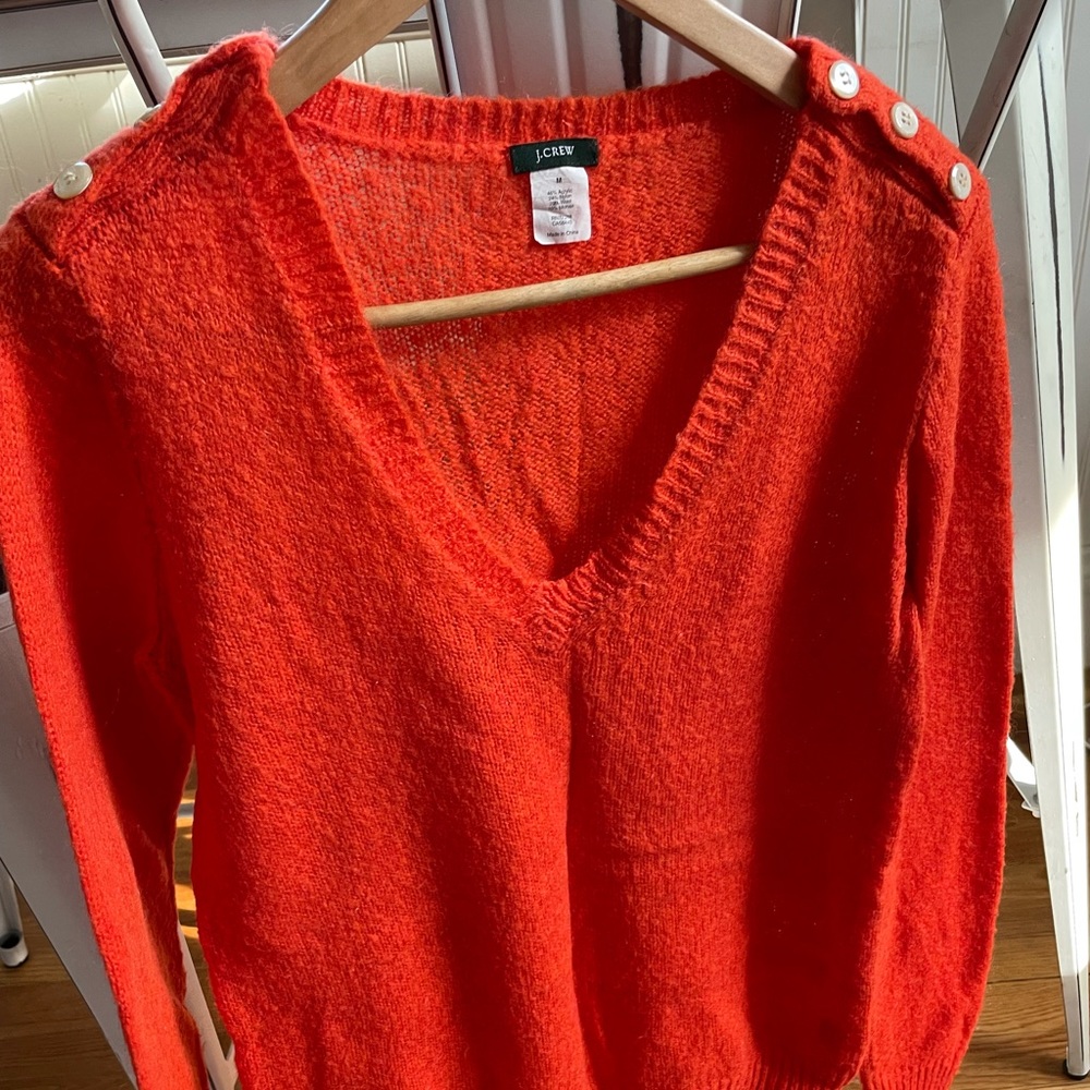 J Crew beautiful orange sweater sz M